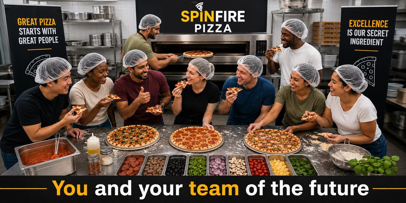 The SPINFIRE kitchen team — great pizza starts with great people